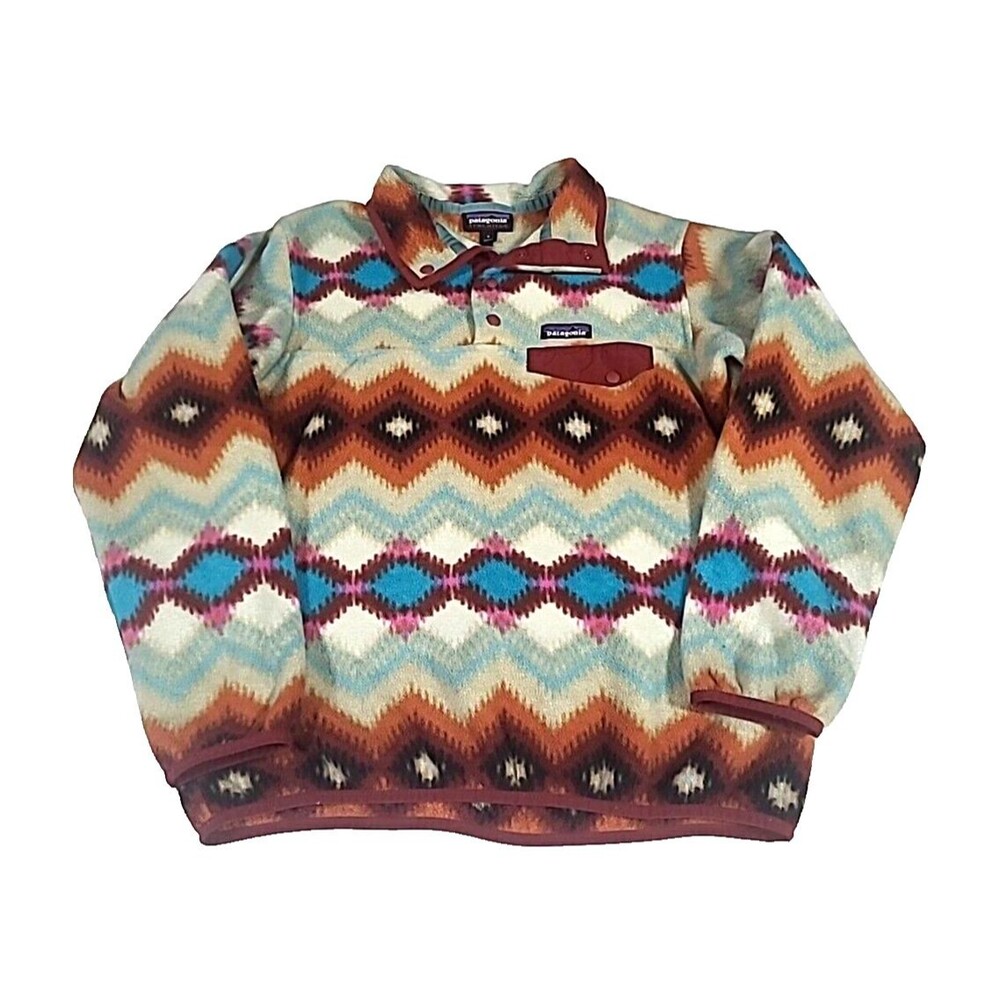 S Patagonia Synchilla Fleece Aztec Pull Over Half Zip Unisex Southwestern T Snap